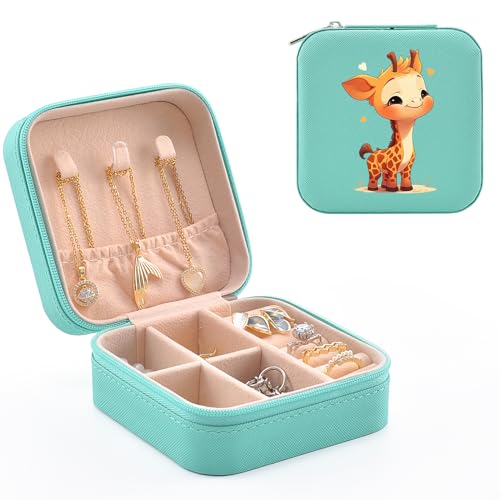 MAYCARI Reise Schmuckkästchen Kunstleder, Kleine Schmuckschatulle Mini Schmuck Organizer Tragbar Schmuckbox für Ringe, Halskette, Ohrringe von MAYCARI