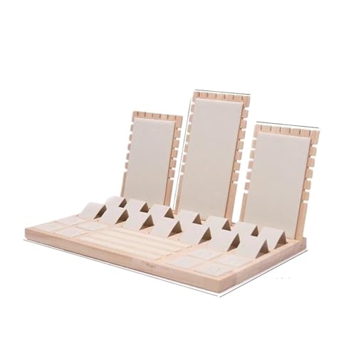 MAYINGLON Makeup Organizer Anhänger Display Stand Rack Organizer Fach Multifunktionale Lagerung Fall 1 Set Holz Steckbare Schmuck Halskette Ohrringe Ringe(39 * 25 * 20cm(Type-A) von MAYINGLON