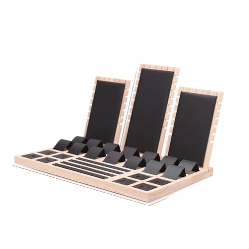 MAYINGLON Makeup Organizer Anhänger Display Stand Rack Organizer Fach Multifunktionale Lagerung Fall 1 Set Holz Steckbare Schmuck Halskette Ohrringe Ringe(39 * 25 * 20cm(Type-B) von MAYINGLON