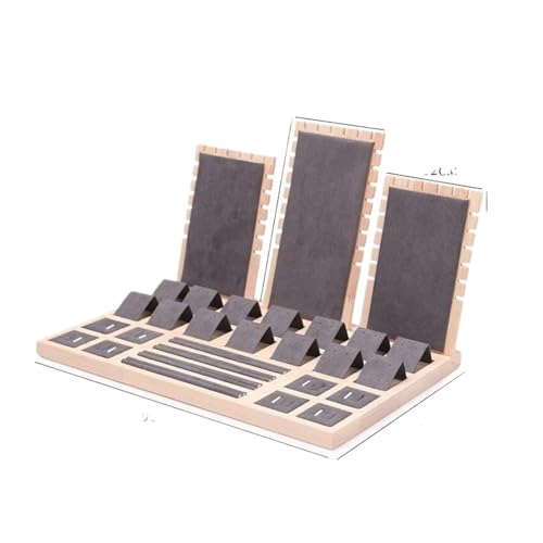 MAYINGLON Makeup Organizer Anhänger Display Stand Rack Organizer Fach Multifunktionale Lagerung Fall 1 Set Holz Steckbare Schmuck Halskette Ohrringe Ringe(39 * 25 * 20cm(Type-C) von MAYINGLON
