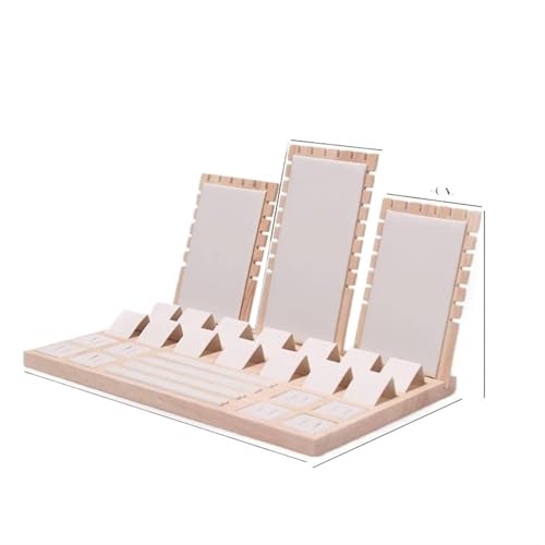 MAYINGLON Makeup Organizer Anhänger Display Stand Rack Organizer Fach Multifunktionale Lagerung Fall 1 Set Holz Steckbare Schmuck Halskette Ohrringe Ringe(39 * 25 * 20cm(Type-E) von MAYINGLON