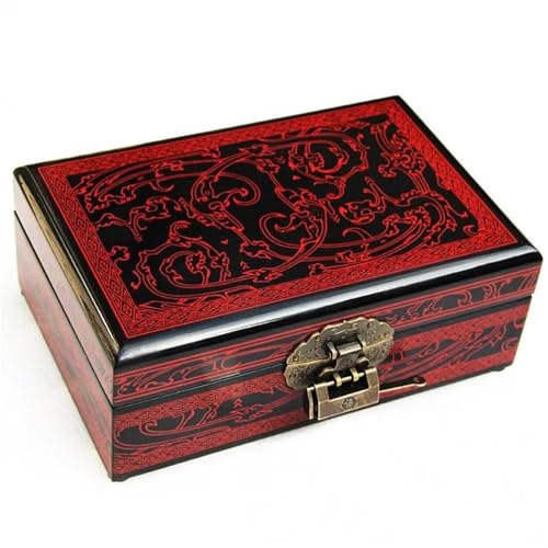 MAYINGLON Makeup Organizer Für Frauen, Tolle Hölzerne Schmuckschatulle Mit Klassischer Ästhetik, Lackwaren-Organizer Mit Integriertem Spiegel(Type-B) von MAYINGLON
