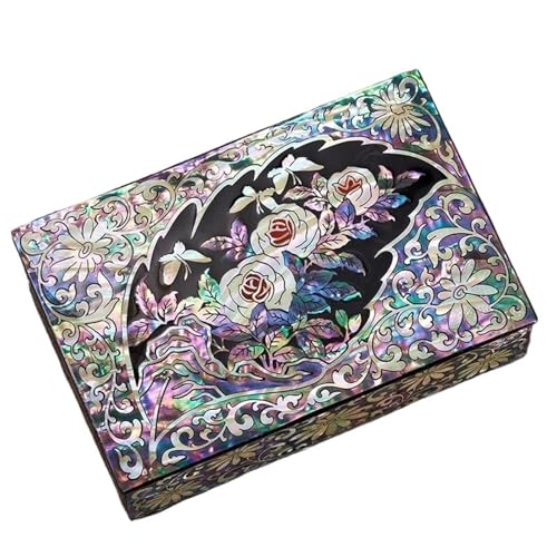 MAYINGLON Makeup Organizer Hölzerne Europäische Art-Weinlese-Freundinnen-Hochzeitsgeschenk-einfache Prinzessin-Aufbewahrungsbox-Perlmutt-Lack-Schmuckschatulle(Type-A) von MAYINGLON