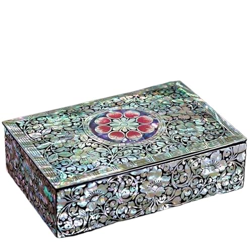 MAYINGLON Makeup Organizer Hölzerne Europäische Art-Weinlese-Freundinnen-Hochzeitsgeschenk-einfache Prinzessin-Aufbewahrungsbox-Perlmutt-Lack-Schmuckschatulle(Type-B) von MAYINGLON