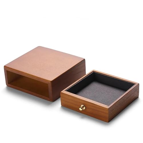 MAYINGLON Makeup Organizer Holz Ring Halter Halskette Ohrringe Aufbewahrungsbox Armband Anhänger Aufbewahrungsbox Sammlung Schublade Schmuckschatulle Kreativ Massiv(13x12x5cm)(Type-B) von MAYINGLON