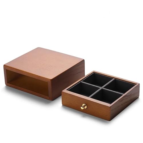 MAYINGLON Makeup Organizer Holz Ring Halter Halskette Ohrringe Aufbewahrungsbox Armband Anhänger Aufbewahrungsbox Sammlung Schublade Schmuckschatulle Kreativ Massiv(13x12x5cm)(Type-C) von MAYINGLON