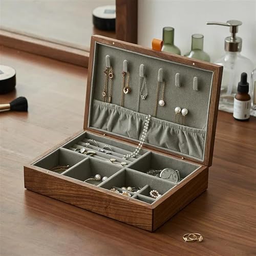 MAYINGLON Makeup Organizer Organizer Ohrringe Schlüsselanhänger Armband Ringe Halskette Perlen Ringe Aufbewahrungsbox Walnussholz Big Box Frau Schmuckschatulle MAYINGLON Makeup Organizer Organizer Ohrringe Schlüsselanhänger Armband Ringe Halskette Perlen Ringe Aufbewahrungsbox Walnussholz Big Box Frau Schmuckschatulle von MAYINGLON
