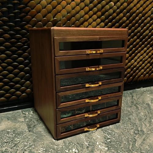 MAYINGLON Makeup Organizer Organizer Und Aufbewahrung, Hochzeitsgeschenkverpackung, Luxuriöse Holz-Schmuckschatulle, Große Mehrstöckige Halskette, Ring(Type-A) von MAYINGLON
