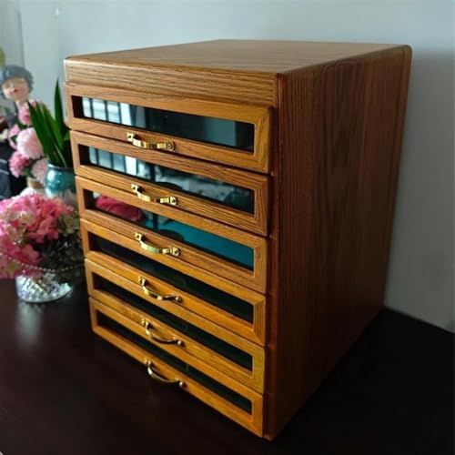 MAYINGLON Makeup Organizer Organizer Und Aufbewahrung, Hochzeitsgeschenkverpackung, Luxuriöse Holz-Schmuckschatulle, Große Mehrstöckige Halskette, Ring(Type-C) von MAYINGLON