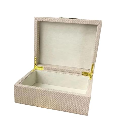 MAYINGLON Makeup Organizer Schmuckschatulle, Holzrahmen, Große Aufbewahrungsbehälter, Geschenkverpackung, Leder-Schmuckschatulle Zur Aufbewahrung, Europäischer Stil(Type-B,28X21X11cm) von MAYINGLON