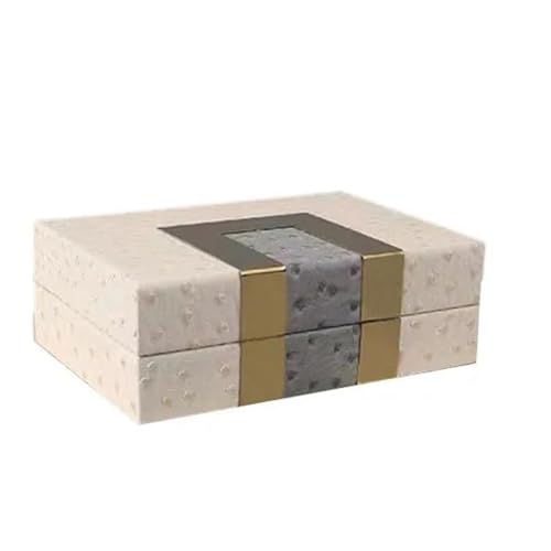 MAYINGLON Makeup Organizer Schmuckschatulle, Personalisierbar, Exquisite Verpackung, Geschenke, Zubehör, Holz-Schmuckschatulle, Große Oberfläche, Leder, Multifunktional(Type-F,22X15.5X7CM) von MAYINGLON