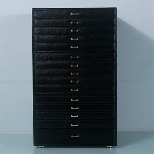Makeup Organizer Für Halskette, Ohrring, Ring, Uhr, Supergroßer Morden-Schmuck-Organizer Mit 15 Schubladen, Riesiger Platz Für Schmuckschatulle（32 * 28 * 53cm）(Black) von MAYINGLON