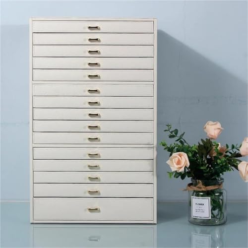 Makeup Organizer Für Halskette, Ohrring, Ring, Uhr, Supergroßer Morden-Schmuck-Organizer Mit 15 Schubladen, Riesiger Platz Für Schmuckschatulle（32 * 28 * 53cm）(White) von MAYINGLON