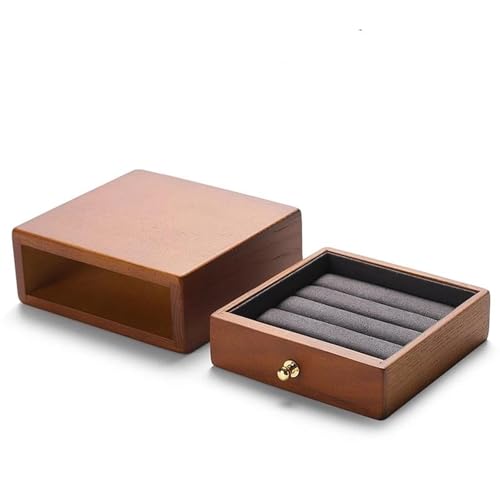 Makeup Organizer Holz Ring Halter Halskette Ohrringe Aufbewahrungsbox Armband Anhänger Aufbewahrungsbox Sammlung Schublade Schmuckschatulle Kreativ Massiv(Type-D) von MAYINGLON