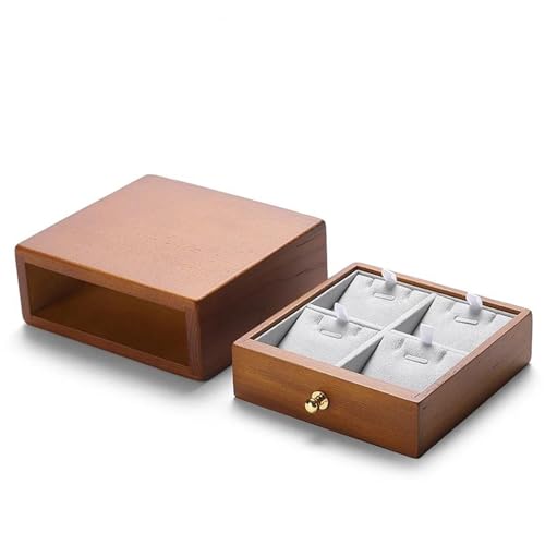 Makeup Organizer Holz Ring Halter Halskette Ohrringe Aufbewahrungsbox Armband Anhänger Aufbewahrungsbox Sammlung Schublade Schmuckschatulle Kreativ Massiv(Type-G) von MAYINGLON