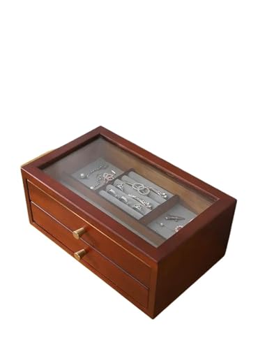 Makeup Organizer Schmuck Aufbewahrungsbox Stil Exquisite Dropshipping Schmuckschatulle Doppelschicht Massivholz Antike Ohrringe Armband(Type-A) von MAYINGLON