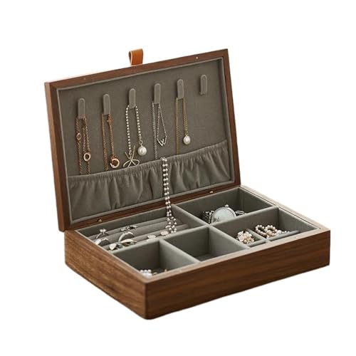 Makeup Organizer Schmuck Aufbewahrungsbox Stil Exquisite Dropshipping Schmuckschatulle Doppelschicht Massivholz Antike Ohrringe Armband(Type-C) von MAYINGLON