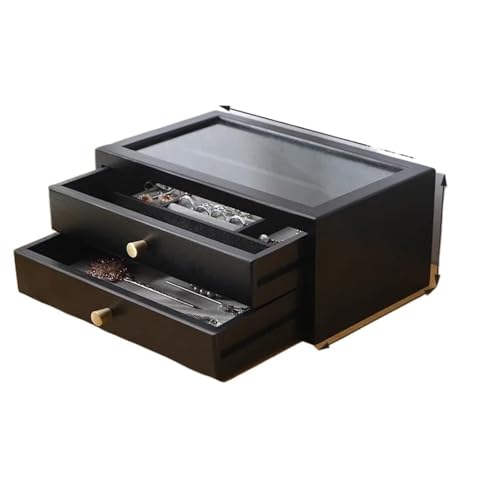 Makeup Organizer Schmuck Aufbewahrungsbox Stil Exquisite Dropshipping Schmuckschatulle Doppelschicht Massivholz Antike Ohrringe Armband(Type-D) von MAYINGLON