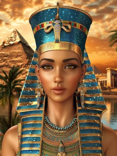 5D Diamond Painting Erwachsene Frau Diamant Painting Bilder, DIY äGypten Mosaikherstellung Diamant Malerei Set, Vollbohrer Diamanten Malerei Kreuzstich Set als Deko Wohnzimmer 100x135cm 4-2113 von MAYINGOU