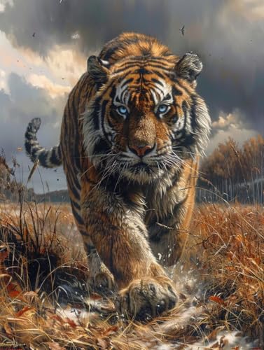 5D Diamond Painting Erwachsene Tiger Diamant Painting Bilder, DIY Tier Mosaikherstellung Diamant Malerei Set, Vollbohrer Diamanten Malerei Kreuzstich Set als Deko Wohnzimmer Geschenke 80X110cm 5-6679 von MAYINGOU