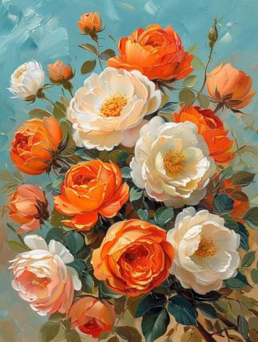 Blume Diamond Painting Set, 5D Diamond Painting Erwachsene Pflanzen, DIY Basteln Erwachsene, Mosaikherstellung Diamant Malerei Set, als Deko Wohnzimmer und Zimmer Deko Geschenke 40X50cm 3-8081 von MAYINGOU