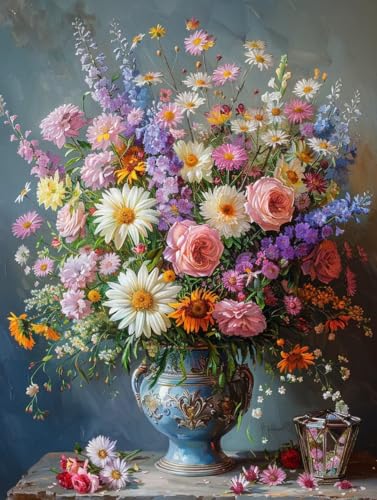 Blume Malen Nach Zahlen, Pflanzen Malen Nach Zahlen Erwachsene, DIY Handgemalt Ölgemälde Kit mit Pinseln und Acrylfarbe, Paint by Numbers Bastelset Erwachsene, Geschenke für Frauen 100x135 cm P-1457 von MAYINGOU