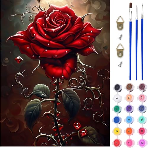Blume Malen Nach Zahlen Erwachsene, Rose Malen Nach Zahlen, DIY Handgemalt Ölgemälde Kit mit Pinseln Acrylfarbe, Paint by Numbers Adult Bastelset Erwachsene, Geschenke für Frauen 40x50 cm F-9971 Blume Malen Nach Zahlen Erwachsene, Rose Malen Nach Zahlen, DIY Handgemalt Ölgemälde Kit mit Pinseln Acrylfarbe, Paint by Numbers Adult Bastelset Erwachsene, Geschenke für Frauen 40x50 cm F-9971 von MAYINGOU