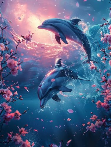Delphin Diamond Painting Set, 5D Diamond Painting Erwachsene Pflanzen, DIY Basteln Erwachsene, Mosaikherstellung Diamant Malerei Set, als Deko Wohnzimmer und Zimmer Deko Geschenke 40X50cm D-2559 Delphin Diamond Painting Set, 5D Diamond Painting Erwachsene Pflanzen, DIY Basteln Erwachsene, Mosaikherstellung Diamant Malerei Set, als Deko Wohnzimmer und Zimmer Deko Geschenke 40X50cm D-2559 von MAYINGOU