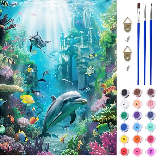 Delphin Malen Nach Zahlen Erwachsene, Unterwasserwelt Malen Nach Zahlen, DIY Handgemalt Ölgemälde Kit mit Pinseln Acrylfarbe, Paint by Numbers Adult Bastelset Erwachsene, Geschenke 100x135 cm 9-8813 Delphin Malen Nach Zahlen Erwachsene, Unterwasserwelt Malen Nach Zahlen, DIY Handgemalt Ölgemälde Kit mit Pinseln Acrylfarbe, Paint by Numbers Adult Bastelset Erwachsene, Geschenke 100x135 cm 9-8813 von MAYINGOU