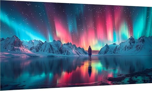 Diamond Painting Aurora, 5D Diamond Painting Erwachsene Groß XXL Sternenhimmel, DIY Full Drill Stickerei Cross Stickerei Set, Diamant Malerei Bastelset Erwachsene, für Deko Wohnzimmer 60x120cm L-7530 von MAYINGOU