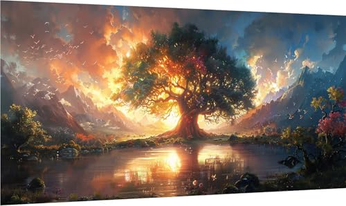 Diamond Painting Baum, 5D Diamond Painting Erwachsene Groß XXL Sonnenuntergang, DIY Full Drill Stickerei Cross Stickerei Set, Diamant Malerei Bastelset Erwachsene, für Deko Wohnzimmer 40x85cm 0-4279 von MAYINGOU