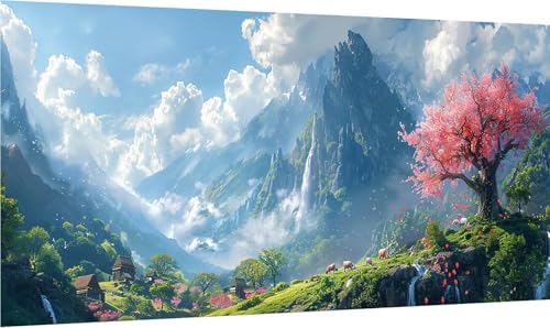 Diamond Painting Berg, 5D Diamond Painting Erwachsene Groß XXL Baum, DIY Stickerei Cross Stickerei Set, Diamant Malerei Bastelset Erwachsene, Mosaikherstellung, für Deko Wohnzimmer 40x80cm 4-1920 von MAYINGOU