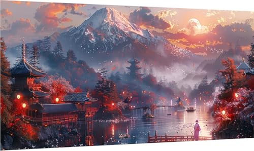 Diamond Painting Berg, 5D Diamond Painting Erwachsene Groß XXL Landschaft, DIY Full Drill Stickerei Cross Stickerei Set, Diamant Malerei Bastelset Erwachsene, für Deko Wohnzimmer 40x70cm K-6569 von MAYINGOU