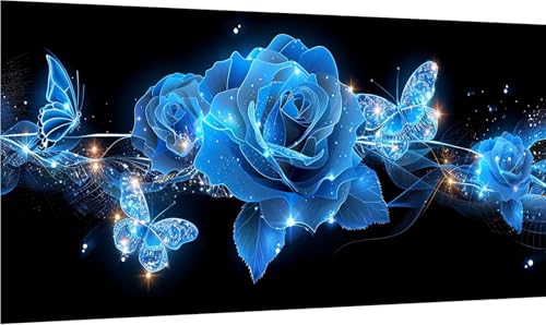 Diamond Painting Blume, 5D Diamond Painting Erwachsene Groß XXL Schmetterling, DIY Full Drill Stickerei Cross Stickerei Set, Diamant Malerei Bastelset Erwachsene, für Deko Wohnzimmer 45x90cm 0-4929 von MAYINGOU