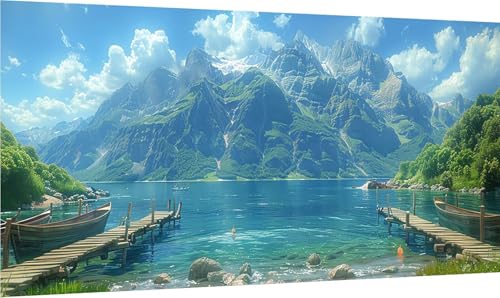 Diamond Painting Erwachsene Groß XXL Berg, Diamant Painting Bilder Landschaft, 5D DIY Stickerei Cross Stickerei Bastelset Erwachsene, Full Drill Diamant Malerei für Deko Wohnzimmer 100x200cm F-9046 von MAYINGOU