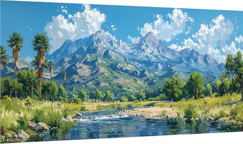 Diamond Painting Erwachsene Groß XXL Berg, Diamant Painting Bilder Landschaft, 5D DIY Stickerei Cross Stickerei Bastelset Erwachsene, Full Drill Diamant Malerei für Deko Wohnzimmer 50x100cm 5-4768 von MAYINGOU