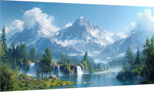 Diamond Painting Erwachsene Groß XXL Berg, Diamant Painting Bilder Rivers, 5D DIY Stickerei Cross Stickerei Bastelset Erwachsene, Full Drill Diamant Malerei für Deko Wohnzimmer 40x80cm X-8835 von MAYINGOU