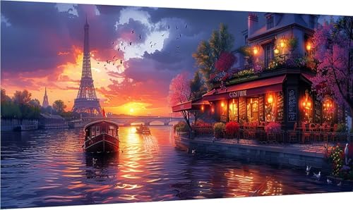 Diamond Painting Erwachsene Groß XXL Eiffelturm, Diamant Painting Bilder Sonnenuntergang, 5D DIY Stickerei Cross Stickerei Bastelset Erwachsene, Diamant Malerei für Deko Wohnzimmer 80x160cm 3-4486 von MAYINGOU