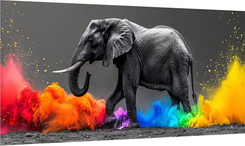 Diamond Painting Erwachsene Groß XXL Elefant, Diamant Painting Bilder Tier, 5D DIY Stickerei Cross Stickerei Bastelset Erwachsene, Full Drill Diamant Malerei für Deko Wohnzimmer 100x200cm C-9132 von MAYINGOU