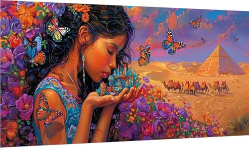 Diamond Painting Erwachsene Groß XXL Frau, Diamant Painting Bilder Blume, 5D DIY Stickerei Cross Stickerei Bastelset Erwachsene, Full Drill Diamant Malerei für Deko Wohnzimmer Geschenke 40x80cm I-4191 von MAYINGOU