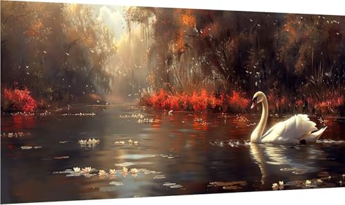Diamond Painting Erwachsene Groß XXL Gans, Diamant Painting Bilder Baum, 5D DIY Stickerei Cross Stickerei Bastelset Erwachsene, Full Drill Diamant Malerei für Deko Wohnzimmer Geschenke 40x80cm F-1233 von MAYINGOU