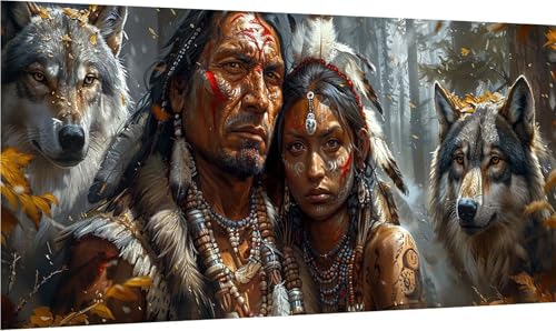 Diamond Painting Erwachsene Groß XXL Indisch, Diamant Painting Bilder Wolf, 5D DIY Stickerei Cross Stickerei Bastelset Erwachsene, Full Drill Diamant Malerei für Deko Wohnzimmer 100x200cm F-8448 Diamond Painting Erwachsene Groß XXL Indisch, Diamant Painting Bilder Wolf, 5D DIY Stickerei Cross Stickerei Bastelset Erwachsene, Full Drill Diamant Malerei für Deko Wohnzimmer 100x200cm F-8448 von MAYINGOU