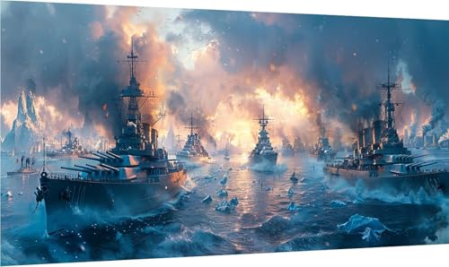 Diamond Painting Erwachsene Groß XXL Kriegsschiff, Diamant Painting Bilder Ozean, 5D DIY Stickerei Cross Stickerei Bastelset Erwachsene, Full Drill Diamant Malerei für Deko Wohnzimmer 40x80cm 8-8187 von MAYINGOU