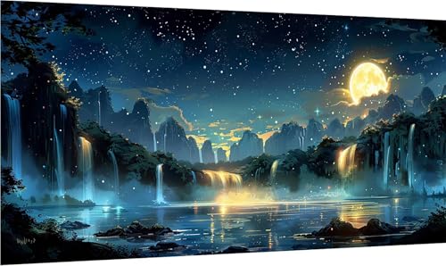 Diamond Painting Erwachsene Groß XXL Mond, Diamant Painting Bilder Landschaft, 5D DIY Stickerei Cross Stickerei Bastelset Erwachsene, Full Drill Diamant Malerei für Deko Wohnzimmer 100x200cm 7-3155 Diamond Painting Erwachsene Groß XXL Mond, Diamant Painting Bilder Landschaft, 5D DIY Stickerei Cross Stickerei Bastelset Erwachsene, Full Drill Diamant Malerei für Deko Wohnzimmer 100x200cm 7-3155 von MAYINGOU