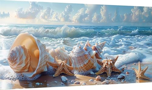 Diamond Painting Erwachsene Groß XXL Ozean, Diamant Painting Bilder Landschaft, 5D DIY Stickerei Cross Stickerei Bastelset Erwachsene, Full Drill Diamant Malerei für Deko Wohnzimmer 40x80cm 1-8905 von MAYINGOU