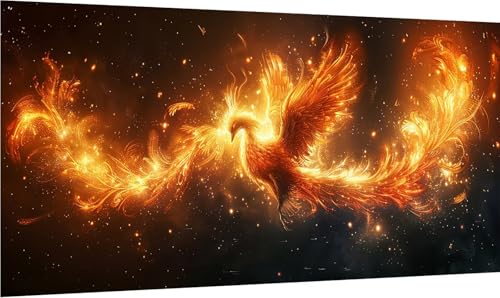 Diamond Painting Erwachsene Groß XXL PhöNix, Diamant Painting Bilder Flamme, 5D DIY Stickerei Cross Stickerei Bastelset Erwachsene, Full Drill Diamant Malerei für Deko Wohnzimmer 50x100cm M-3022 von MAYINGOU