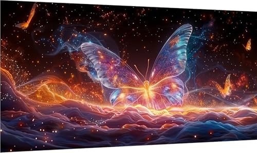 Diamond Painting Erwachsene Groß XXL Schmetterling, Diamant Painting Bilder Sternenhimmel, 5D DIY Stickerei Cross Stickerei Bastelset Erwachsene, Diamant Malerei für Deko Wohnzimmer 60x120cm 1-3919 von MAYINGOU