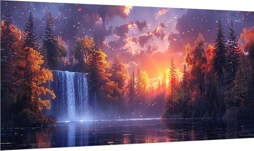 Diamond Painting Erwachsene Groß XXL Sonnenuntergang, Diamant Painting Bilder Landschaft, 5D DIY Stickerei Cross Stickerei Bastelset Erwachsene, Diamant Malerei für Deko Wohnzimmer 40x80cm 1-1002 von MAYINGOU