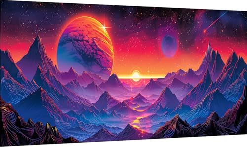 Diamond Painting Erwachsene Groß XXL Sonnenuntergang, Diamant Painting Bilder Planet, 5D DIY Stickerei Cross Stickerei Bastelset Erwachsene, Diamant Malerei für Deko Wohnzimmer 45x90cm P-5875 von MAYINGOU