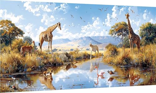 Diamond Painting Erwachsene Groß XXL Tier, Diamant Painting Bilder Landschaft, 5D DIY Stickerei Cross Stickerei Bastelset Erwachsene, Full Drill Diamant Malerei für Deko Wohnzimmer 50x100cm F-7683 von MAYINGOU